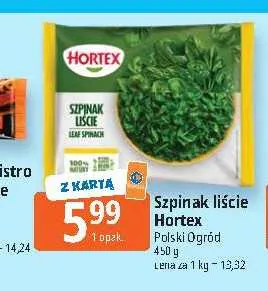 Szpinak liście Hortex promocja w Leclerc