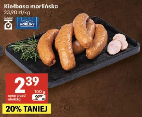 Kiełbasa morlińska Morliny promocja w Delikatesy Centrum