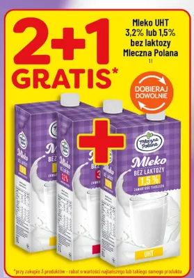 Mleko UHT bez laktozy Mleczna Polana promocja w POLOmarket
