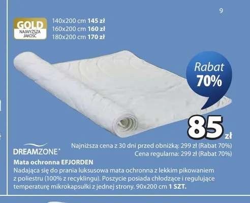 Mata ochronna Efjorden 140x200 cm Dreamzone promocja w Jysk