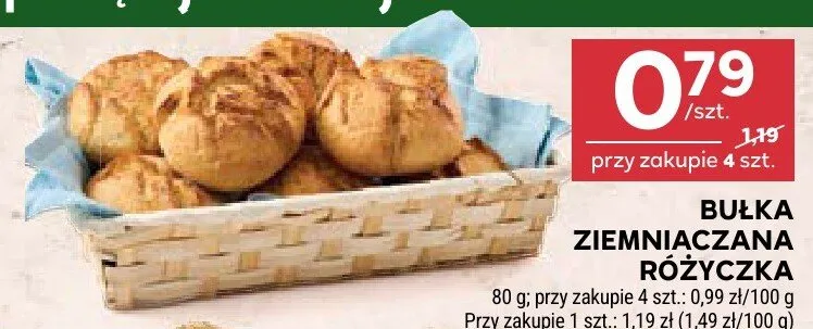 Bułka ziemniaczana różyczka promocja w Stokrotka