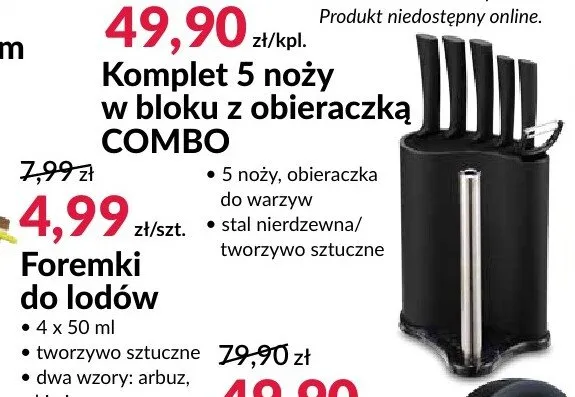 Komplet 5 noży w bloku z obieraczką COMBO promocja w Salony Agata