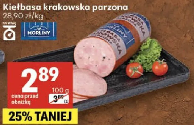 Kiełbasa krakowska parzona Morliny promocja w Delikatesy Centrum