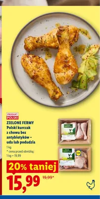 Polski kurczak z chowu bez antybiotyków podudzia Zielone Fermy promocja w Lidl