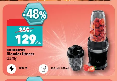 Blender fitness Hoffen Expert czarny promocja w Biedronka Home