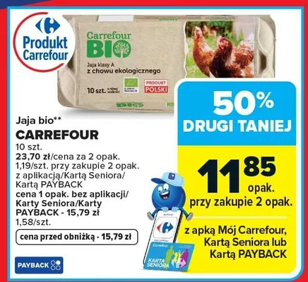 Jaja bio Carrefour promocja w Carrefour