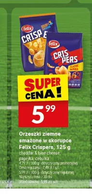 Orzeszki ziemne smażone w skorupce Felix Crispers Papryka promocja w Twój Market
