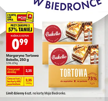 Margaryna Tortowa Bakello promocja w Biedronka