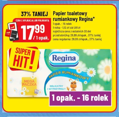 Papier toaletowy rumiankowy Regina promocja w POLOmarket
