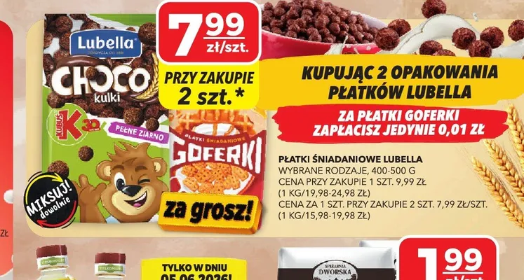 Płatki śniadaniowe Goferki Lubella promocja w Top Market
