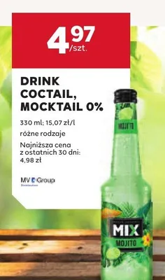 Drink Coctail, Mocktail 0% różne rodzaje promocja w Stokrotka