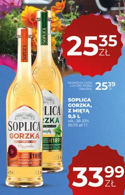Wódka Soplica Gorzka z miętą 28-32% promocja w Duży Ben