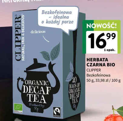 Herbata czarna bio bezkofeinowa promocja w Intermarche