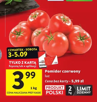 Pomidory czerwone polskie promocja w Intermarche