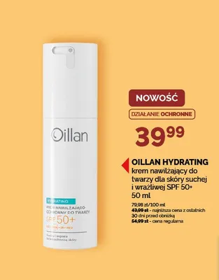 Krem nawilżający do twarzy dla skóry suchej i wrażliwej SPF 50+ OILLAN HYDRATING promocja w Ziko Dermo