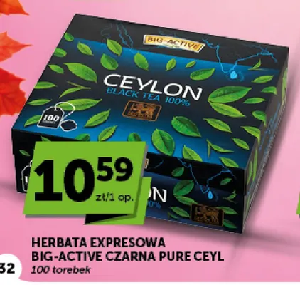 Herbata ekspresowa Big-Active czarna Pure Ceyl promocja w ABC