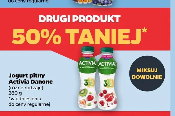 Jogurt pitny Activia Danone promocja w Netto