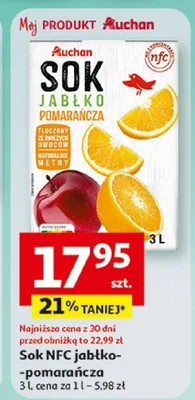 Sok NFC jabłko-pomarańcza promocja w Auchan