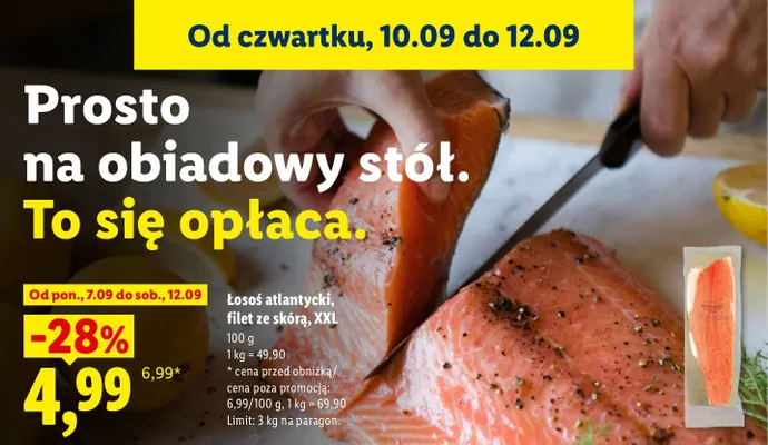 Łosoś atlantycki filet ze skórą XXL promocja w Lidl