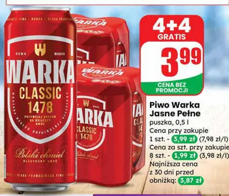 Piwo jasne pełne promocja w Dino