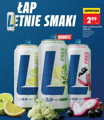 Piwo Lech Free 0% smoczy owoc promocja w Biedronka