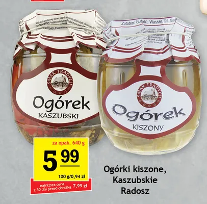 Ogórki kiszone Radosz promocja w Gram Market