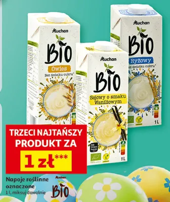 Napoje roślinne oznaczone promocja w Auchan