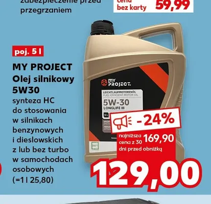 Olej silnikowy My Project 5W30 promocja w Kaufland