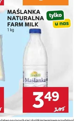 Maślanka naturalna Farm Milk promocja w Stokrotka