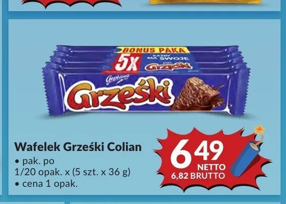Wafelek Grześki kakaowe 5-pak promocja w Makro