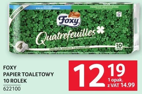Papier toaletowy Foxy Quattrefeuille 10 rolek promocja w Selgros