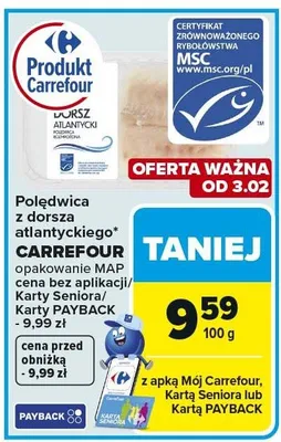 Polędwica z dorsza atlantyckiego CARREFOUR promocja w Carrefour