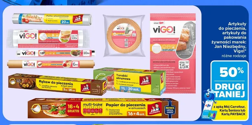 Artykuły do pieczenia artykuły do pakowania żywności Jan Niezbędny Vigo! promocja w Carrefour