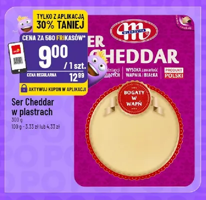 Ser cheddar w plastrach Mlekovita promocja w POLOmarket