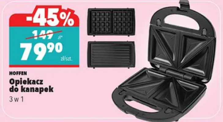 Opiekacz do kanapek 3 w 1 promocja w Biedronka