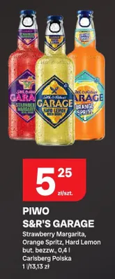 Piwo s&r's garage strawberry margarita, orange spritz, hard lemon promocja w Chorten