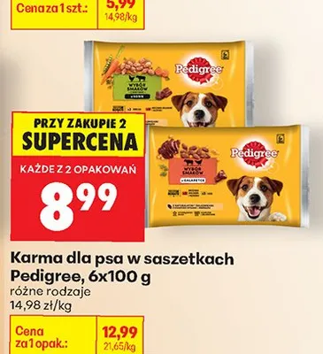 Karma dla psa w saszetkach Pedigree promocja w Biedronka