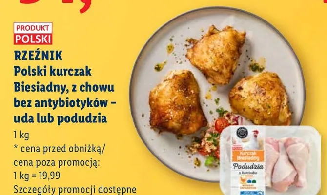 Polski kurczak Biesiadny, z chowu bez antybiotyków - podudzia promocja w Lidl