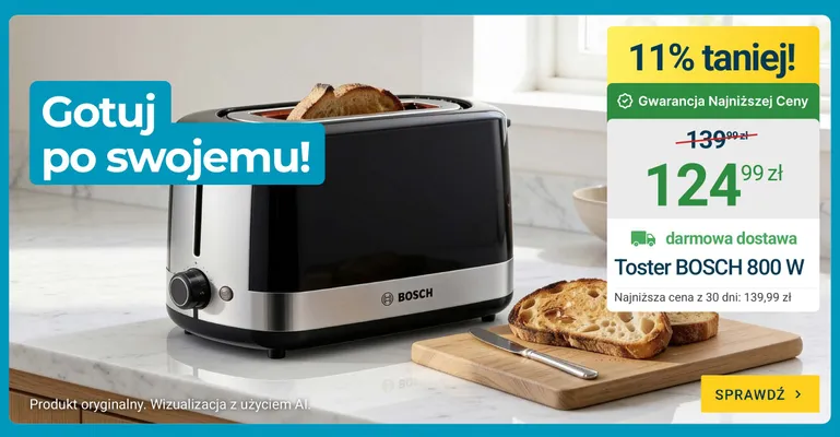 Toster Bosch 800W promocja w ERLI