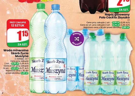 Woda mineralna Skarb Życia Muszyna promocja w Dino