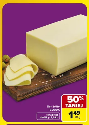 Ser żółty Gouda promocja w Carrefour Market