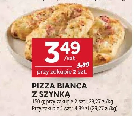 Pizza bianca z szynką promocja w Stokrotka