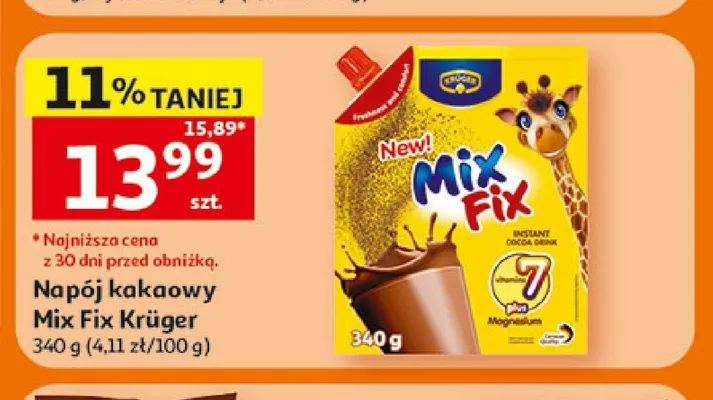 Napój kakaowy Mix Fix Krüger promocja w Auchan