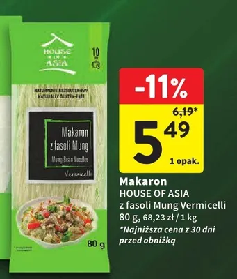 Makaron z fasoli Mung Vermicelli House of Asia promocja w Intermarche