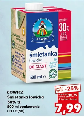Śmietanka łowicka 30% tł. promocja w Kaufland