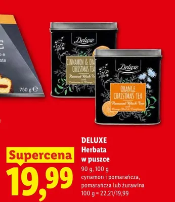 Herbata w puszce żurawina Deluxe promocja w Lidl