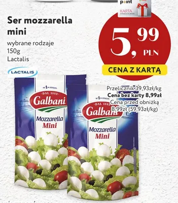 Ser mozzarella mini Galbani promocja w Market Point