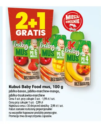 Mus Kubuś Baby Food jabłko-marchew-mango promocja w Twój Market