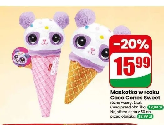 Maskotka w rożku Coco Cones Sweet promocja w Dino