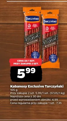 Kabanosy Exclusive Tarczyński promocja w Netto